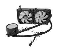 Fockety Dissipatore CPU AIO, Dissipatore CPU a Liquido ARGB a Circuito Chiuso con Display LCD da 2,2", Radiatore da 240 Mm, Pompa PWM, AM5/AM4, LGA 1700 1851 1200 115X 1366 2011 (BLACK)