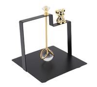 Fockety Distributore di Tovaglioli in Metallo Quadrato, Porta Tovagliolo di Ferro Moderno Supporto da Tovagliolo Piatto con Grazioso Manico di Decorazioni per Orso Adatto per L'ufficio del (BLACK)