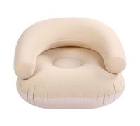 Fockety Divano Gonfiabile, Sedia Gonfiabile Portatile Pieghevole con Schienale a Forma di U Divano Pigro in PVC Floccato Sedie da Campeggio Gonfiabili per la Lettura Notturna del Cinema (Cachi)