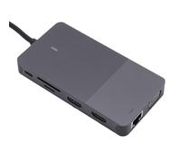 Fockety Docking Station USB C, Hub USB 3.0 in Lega di Alluminio da 3,5 Mm con Lettore di Schede SD VGA Gigabit Ethernet per Configurazione Multi Monitor Desktop Portatile