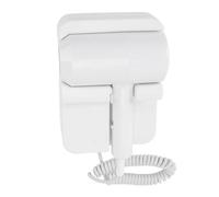 Fockety Essiccatore per Capelli Montato a Parete per Bagno, 1300 W 20000 Giri/Min Motore Senza Spazzole Asciugatura Rapida Asciugacapelli Professionale con Portabanca, per Salone (Plug 220v)