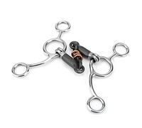 Fockety Filetto da Masticare per Cavallo in Acciaio per Supporto Leggero e Laterale, 1 Bavaglio Completo sulla Guancia per Cavalieri Equestri, Acciaio Inossidabile, 3 Masticabili per Cavallo