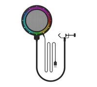 Fockety Filtro Pop per Microfono USB, Filtro ArmPop Stabilizzatore con Clip a Collo di Cigno a 360°, Microfono a Condensatore RGB con Luce Anulare per Streaming di Giochi, Canto,