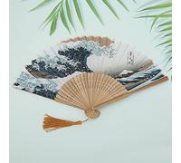 Fockety Fiori Imitazione Intagliata Silk Dance Pieghevole Ventola Leggera Apertura Liscia e Bloccaggio Stage Performance Requisito Home Office Decor (Secondi Qing 25 Bones)