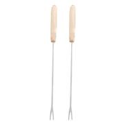 Fockety Forchette per Fonduta in Acciaio Inossidabile, 2 Bastoncini per Fonduta di Formaggio con Manico in Legno, Bastoncini di Smores per Carne Arrosto, Dessert Al Cioccolato,