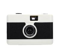 Fockety Fotocamera a pellicola da 35 mm, fotocamera vintage compatta e riutilizzabile, in stile retrò leggera e facile da usare con flash integrato, ideale per i viaggi. (WHITE)