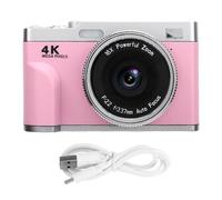 Fockety Fotocamera Digitale 4K, Autofocus da 48 MP 16x Zoom da 2,8 Pollici Screen Telecamera Viaggio Compatta con Scheda di Memoria da 32 GB, Fotografie Video Vlogging Principianti (PINK)
