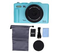 Fockety Fotocamera Digitale 5k, 75 MP 18x Zoom 180 Gradi da 3 Pollici Schermo WiFi Vlog WiFi con Lente Angolare Largo 52 Mm 0.45x e Scheda di Memoria da 64 GB, Fotocamera Vlogging per