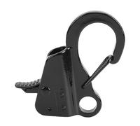 Fockety Gancio per Ancora per Barca, Gancio Scorrevole per Ancora in Acciaio Inossidabile Scorrevole per per Barca Regolabile di Ancoraggio Senza Nodi per Cime da 3/8 di (Black)