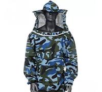 Fockety Giacca da Apicototore Premium, Rete Traspirante, Design con Cerniera, con una Tasca, Realitata in Materia Poliestere Premium, Adatta per Altezza Comprende tra 160 e 185 Cm (Ocean Blue)