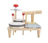 Fockety Giocattoli Musicali in Legno, Puzzle sulla COGNIONE dei Colori Apprendimento Precoce Tamburo Sensoriale Musicate Strument a Un Set Percussione di Batteria Musicale in Kit