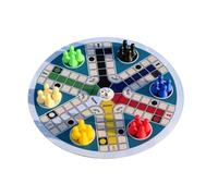 Fockety Gioco da Tavolo Ludo Set Imbottito Rotondo 6 Giocatori 35Cm e | Gioco da tavolo per famiglie, con 2 dadi, pezzi in PP sicuri, ideale per giocare a casa, in viaggio, per bambini e adulti