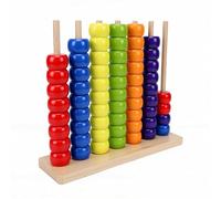 Fockety Gioco di impilamento a colori, sfida veloce con anelli impilabili, robusto supporto in legno e 60 perline in ABS, ideale per serate gioco in famiglia e come regalo per feste