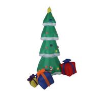 Fockety Gonfiabili natalizi Decorazioni per alberi da esterno, albero di Natale gonfiabile con luci LED integrate, 3 scatole regali e stella sulla cima, per feste natalizie (Spina europea 220-240v)