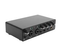 Fockety Interfaccia audio USB, ingresso XLR a 24 bit e 192 kHz Interfaccia audio per home studio, alimentazione a 48 V, per registrazione musicale, podcasting e streaming (BLACK)