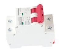 Fockety Interruttore Automatico Miniaturizzato Dc, 2p 25a Dc500v Protezione Cortocircuito Sezionatore Dc Intervento Elettromagnetico, Isotore per Montaggio su Guida Din 35 Mm