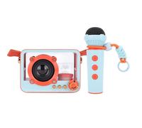 Fockety Karaoke, Altoparlante Portatile con 2 Microfoni Wireless, Tecnologia BT 5.3, Gancio Nascosto, Batteria Ricaricabile, per Feste in Casa, Campeggio, Viaggi (ORANGE)