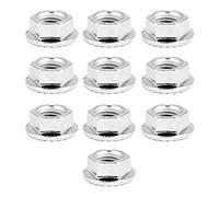 Fockety Kit Dadi Esagonali in Ferro Cromato con Elementi di Fissaggio 10 Pezzi per Apparecchiature di Comunicazione, Dado Flangiato Ad Alta Resistenza per Elettrodomestici