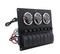 Fockety Kit Indicatore Triplo, 12-24V 3 in 1 IMPRIEABILE E Anti Nebbia COLATO RETROILLUMINATO Auto CAUGGIO Auto ACCASAGAMI Livello VOLTMETRO Motori Meter MARINI