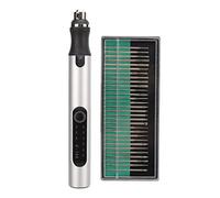 Fockety Kit Penna per Incisivo Elettrica, Penna Abrasiva Ricaricabile Tramite Usb Mini Macchine per Incisore Elettriche Utensili Rotanti a Batteria, Rotativo Incisore Portatile (SILVER)