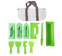 Fockety Kit Spatola in Plastica, Spatola Adesivo da 3 Pezzi, per Finitura con Punta Quadrata e Custodia, per Barriera Adesiva per Colla, Mastice in Resina Epossidica,