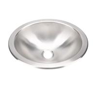 Fockety Lavello cucina, lavello piccolo rotondo in acciaio inossidabile 304 con vasca singola e sgocciolatoio, tubo corrugato e tappo di tenuta per barche e yacht