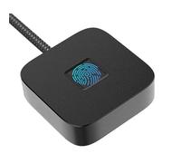 Fockety Lettore di impronte digitali USB per Wins10 11, Wins Hello, biometrico con riconoscimento rapido a 360 gradi, registratore di impronte digitali con cavo da 1,5 m (BLACK)