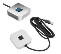 Fockety Lettore di impronte digitali USB per Wins10 11, Wins Hello, biometrico con riconoscimento rapido a 360 gradi, registratore di impronte digitali con cavo da 1,5 m (SILVER)