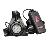 Fockety Luce da Corsa Pettorale Ricaricabile Tramite USB, Faro Anteriore Regolabile da 500 Lumen e Luce Rossa Posteriore, Cinturino Riflettente con Ricarica di Tipo C per Corsa Notturna Ciclismo (5