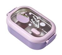 Fockety Lunch Box, Robusto Portapranzo Termico in Acciaio Inossidabile, Sicuro, Portatile per Ufficio (Viola)