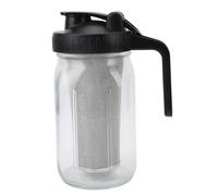 Fockety Macchina per caffè freddo, macchina per caffè freddo in vetro spesso a prova di perdite, facile da versare, con beccuccio, coperchio e manico, barattolo di vetro con filtro (1000 ml)