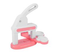 Fockety Macchina per Creare Bottoni, Macchina per Spille Manuale in Plastica 3 in 1, Pressa per Bottoni Personalizzata con 36 Badge e 6 Portachiavi per Bambini Fai da Te (PINK)