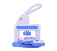 Fockety Macchina per Creare Bottoni, Macchina per Spille Manuale in Plastica 3 in 1, Pressa per Bottoni Personalizzata con 36 Badge e 6 Portachiavi per Bambini Fai da Te (BLUE)