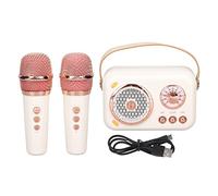 Fockety Macchina per Karaoke con 2 microfoni Senza Fili, Altoparlante Portatile Bluetooth con Bassi potenti, di Altoparlanti PA con Supporto AUX/TF Card, per Adulti e Bambini
