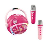 Fockety Macchina per karaoke portatile, microfoni wireless portatili da 500 mAh, altoparlante Bluetooth ricaricabile con suono surround 3D, set KTV per feste in casa, compleanni (Rosea)