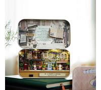 Fockety Mini Casa delle Bambole Fatta a Mano a Tema dei Vecchi Tempi Kit di Montaggio per Casa delle Bambole Fai-da-te per Migliorare le capacità, Passeggiata in Inverno/angolo di Strada/rurale,