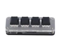 Fockety Mini Tastierino a 4 Tasti, Tastiera da Gioco Meccanica con Interruttore Rosso di Programmazione, Personalizzazione Multipla, Funzioni Predefinite, Tastierino Macro