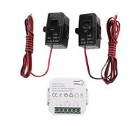 Fockety Misuratore di elettricità Monofase, Misuratore di Energia Intelligente WiFi Misuratore di Alimentazione Intelligente con 2 Pcs 80A Morsetto Multifunzionale