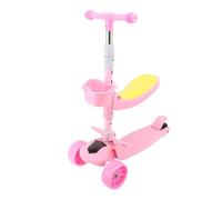 Fockety Monopattino per bambini, altezza regolabile, pieghevole, antiscivolo, a 3 ruote, con ruote luminose, musica, stelle filanti, per bambine, carico massimo 100 kg, sicuro e stabile