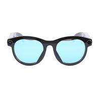 Fockety Occhiali Intelligenti AI per Uomo Donna, Occhiali Bluetooth con Traduzione in Tempo Reale con Fotocamera da 2 MP, Altoparlanti Auricolari Aperti (Montatura nera con lenti trasparenti e blu)