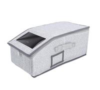 Fockety Organizer impilabile per cappellini da baseball, scatola porta cappelli per armadio, può contenere fino a 15 cappellini, con finestra trasparente e cartone, facile accesso (GRAY)