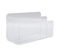 Fockety Organizzatore di Posta Desktop, Supporto per Posta a 2 Slot per Scrivania, Supporto per File di Soranter per Lettere Acriliche Trasparenti per Buste, Cartoline, Blocco Note