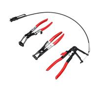 Fockety Pinza per Fascette Serratubi, Set da 3 Pezzi a Raggio Lungo con | Pinza professionale per rimozione tubi, bloccaggio a cricchetto, acciaio al carbonio, per fascette per radiatore e liquido