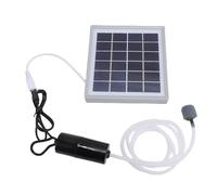 Fockety Pompa d'aria solare, aeratore solare per laghetto USB da 10 W con tubi e pietra per bolle, cavo di prolunga, ossigenatore portatile a basso rumore per acquario, laghetto da (GREY)