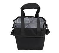 Fockety Portabevande con Maniglia, Borsa per Bevande Riutilizzabile a 4 Scomparti Formato Famiglia con Divisori Regolabili e Tracolla, Borsa per Bevande Portatile per Consegna, Auto (BLACK)