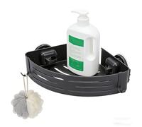 Fockety Portaoggetti da Doccia Ad Angolo, Organizer da Bagno in Lega di Alluminio con Ventose e Portasciugamani, Montaggio a Parete Senza Foratura, Mensola (Doppio strato con barra di traino