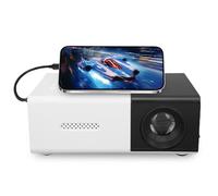 Fockety Proiettore Portatile, Proiettore Video Mini 1080p con Altoparlante, Interfaccia Multimediale USB HD, di Film per Home Theater (Spina europea)