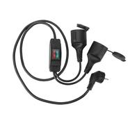 Fockety Prolunga per esterni, 4000 W 16 A, in ottone e gomma, 1,5 m, con due prese, blocco di sicurezza per bambini integrato, protezione IP44, cavo di alimentazione (Spina europea)