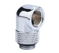 Fockety Raccordi del Tubo in Ottone Angolare a 90 Gradi Easy Installazione Connettore del Gomito di Raffreddamento Ad Acqua per Radiatori per PC (SILVER)