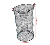 Fockety Rete da Pesca Aragosta Granchio Gamberetti Trappola per Granchi Gabbia in Filo D'acciaio 33 Cm per gli Appassionati di Pesca (diametro 25 cm)